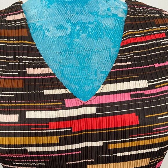 Giorgio Fiorlini Boho Stretch Fitted Sleeveless V-neck Womens Top Size M - Picture 2 of 5